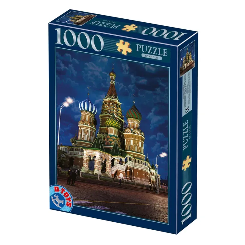 Puzzle Russie, Moscou - Cathédrale Saint-Basile-le-Bienheureux - 1000 pièces de DToys – boîte 2 sur 2