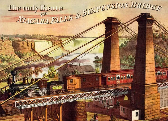 Puzzle The only Route via Niagara Falls & Suspension Bridge - 1000 pièces från DToys – kartong 1 av 2