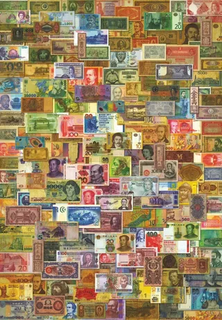 Puzzle Vintage Collage - Billets de Banque - 1000 pièces from DToys – box 1 of 2