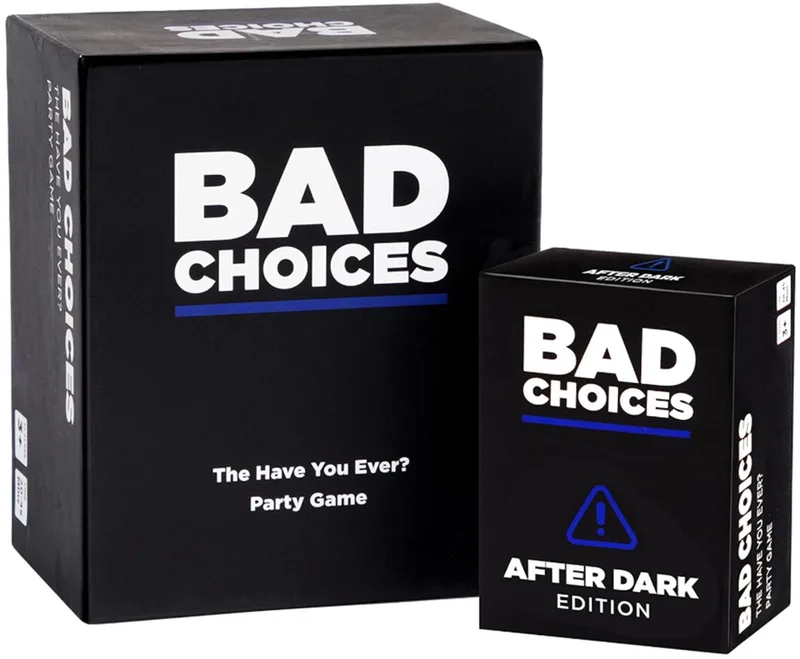 Bad Choices Party Game + After Dark - Hilarisch kaartspel - 300+ vragen - 17+ - Voor brutale spelavonden von Dyce Games – Schachtel