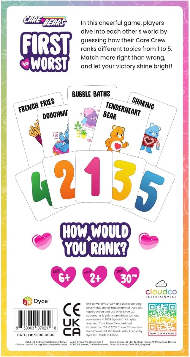 Care Bears: First to Worst - Kaartspel - Engels von Dyce Games – Schachtel