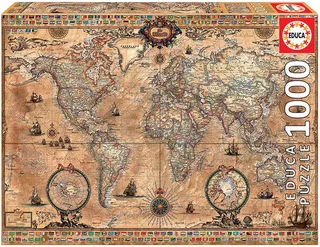 Antieke Wereldkaart - 1000 stukjes - Legpuzzel de Educa, édition Multicolore – boîte 1 sur 3