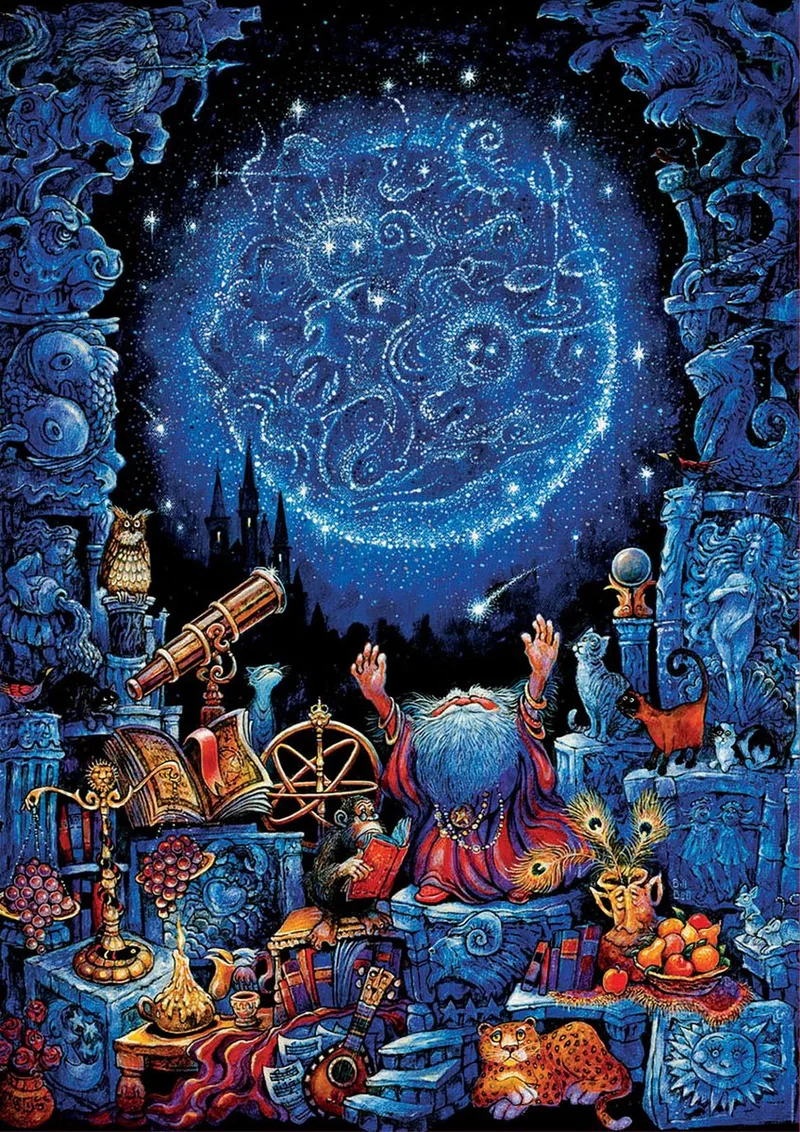 Astrologe 1000 Teile Nachtleuchtpuzzle from Educa, Blue edition – box