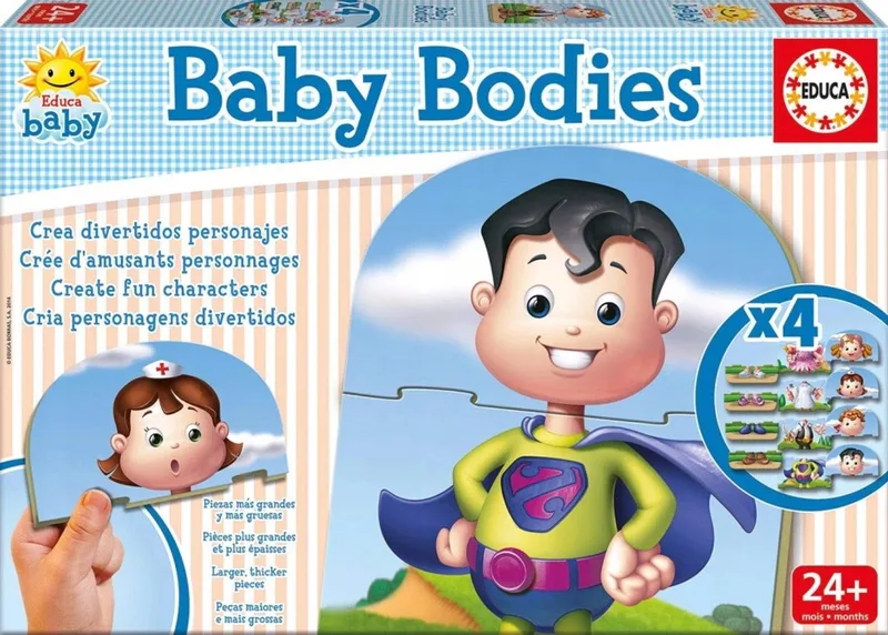 Baby 4-in-1 Lichaamsonderdelen Puzzel van Educa – doos