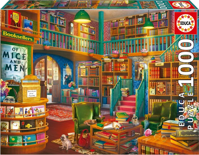 Bibliotheek - Puzzel - 1000 stuks - Sinterklaas Cadeautjes von Educa, Ausgabe Mehrfarbig – Schachtel
