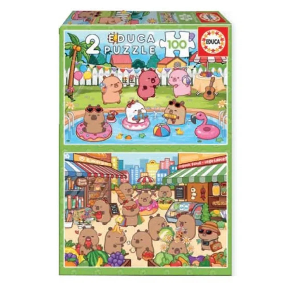 Capybaras Capyfun Pussel 2x100 Bitar från Educa – kartong
