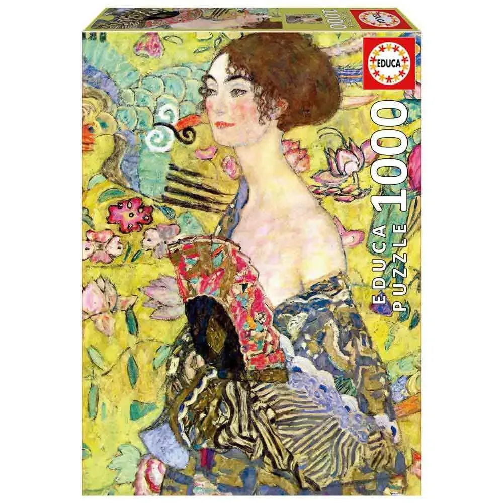 Dame Met Waaier Gustav Klimt Puzzel 1000 Stukken från Educa – kartong