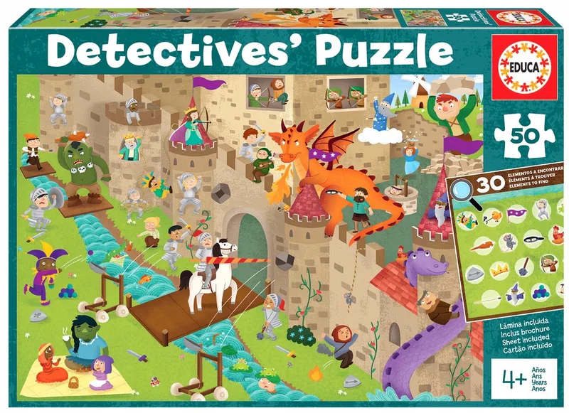Detective Puzzel 50 Stuk - Kasteel van Educa, editie Meerkleurig – doos