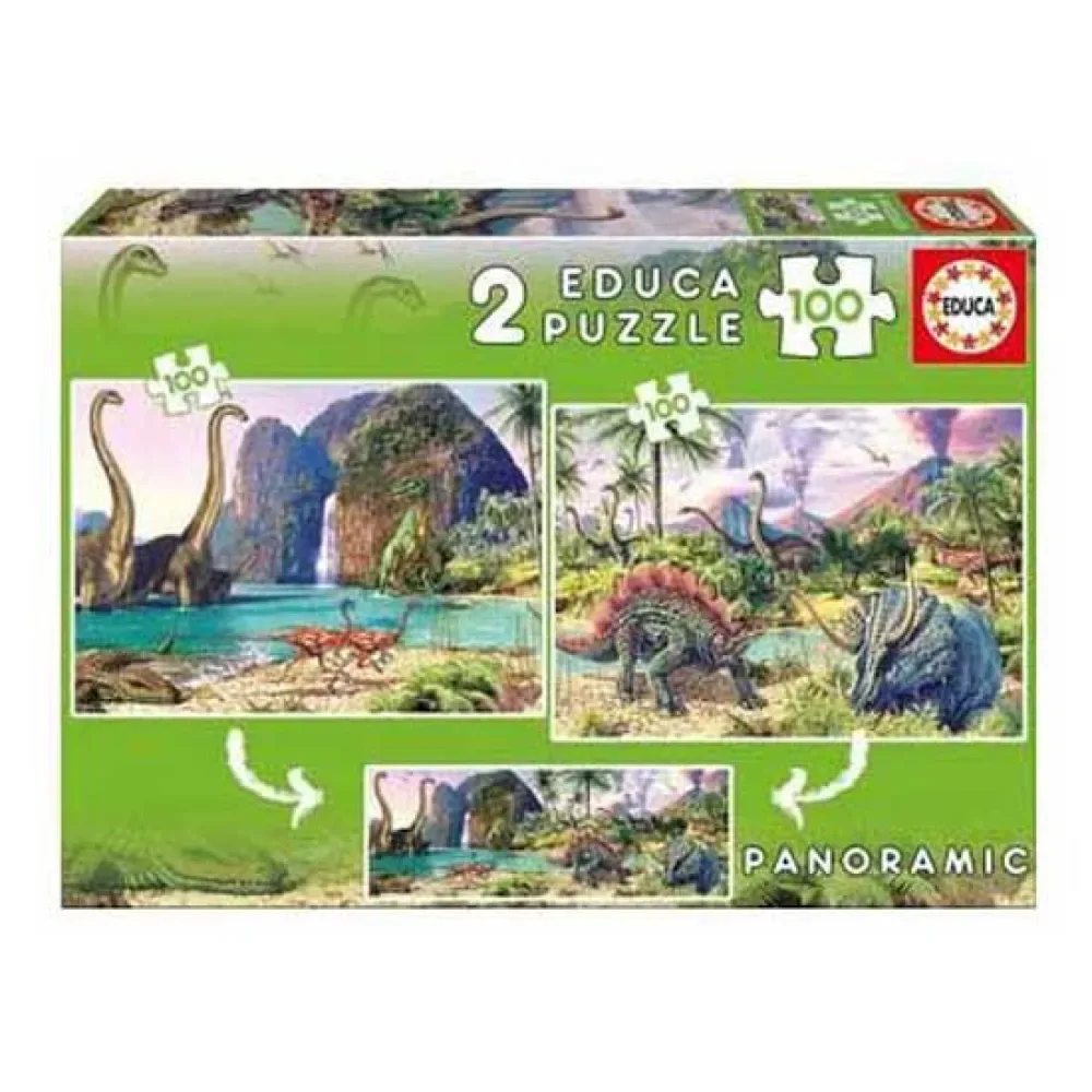 Dino World Pussel 2x100 Bitar från Educa – kartong