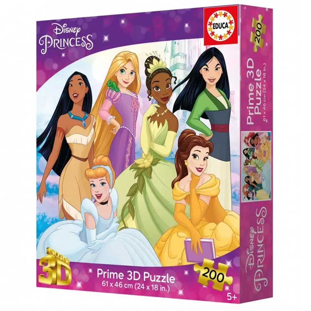 Disney Prinsessen 3d-lenticulaire Puzzel 200 Stukken från Educa – kartong
