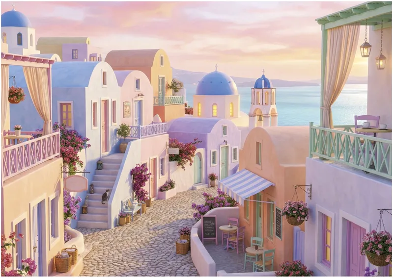 Dreamy Santorini - 1,000 pieces. von Educa, Ausgabe Mehrfarbig – Schachtel