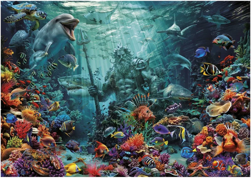 EDUCA – 1000-delige puzzel – Thema koraalrif – 68 x 48 cm de Educa, édition Bleu – boîte