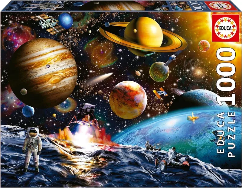 Educa - 1000 stukjes - Asteroïde missie - Ruimte - Heelal - Planeten - Legpuzzel de Educa, édition Multicolore – boîte