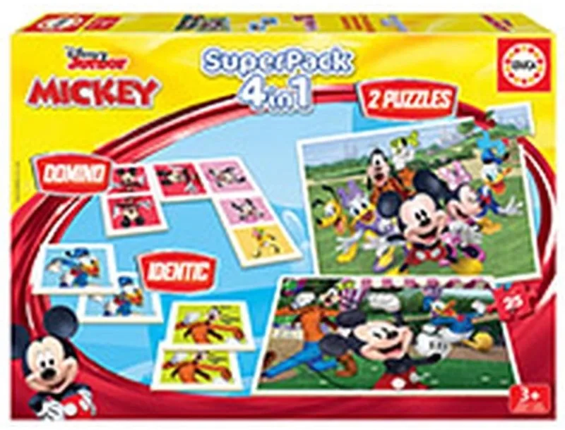 EDUCA - 2 educatieve spellen en 2 puzzels - Superpack Mickey & Friends from Educa, Multicolour edition – box 1 of 2