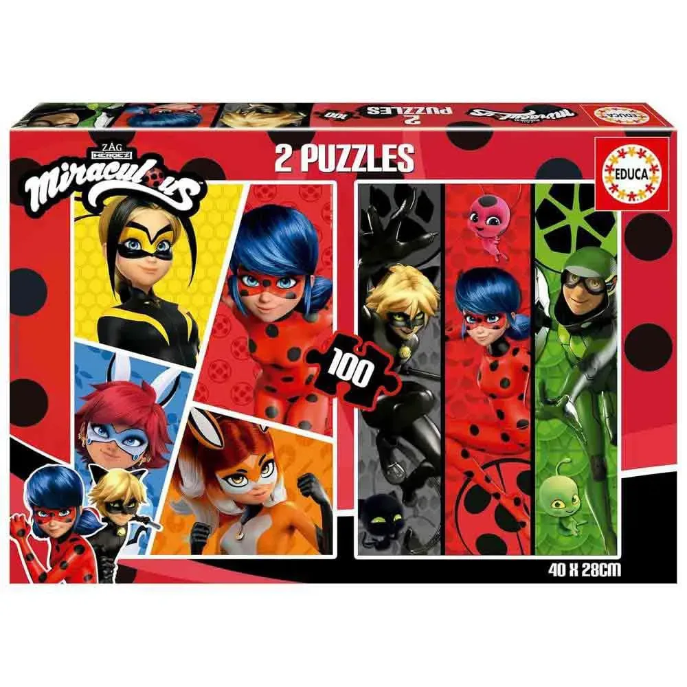 Educa 2x100 Bitar Miraculous Ladybug Pussel från Educa – kartong