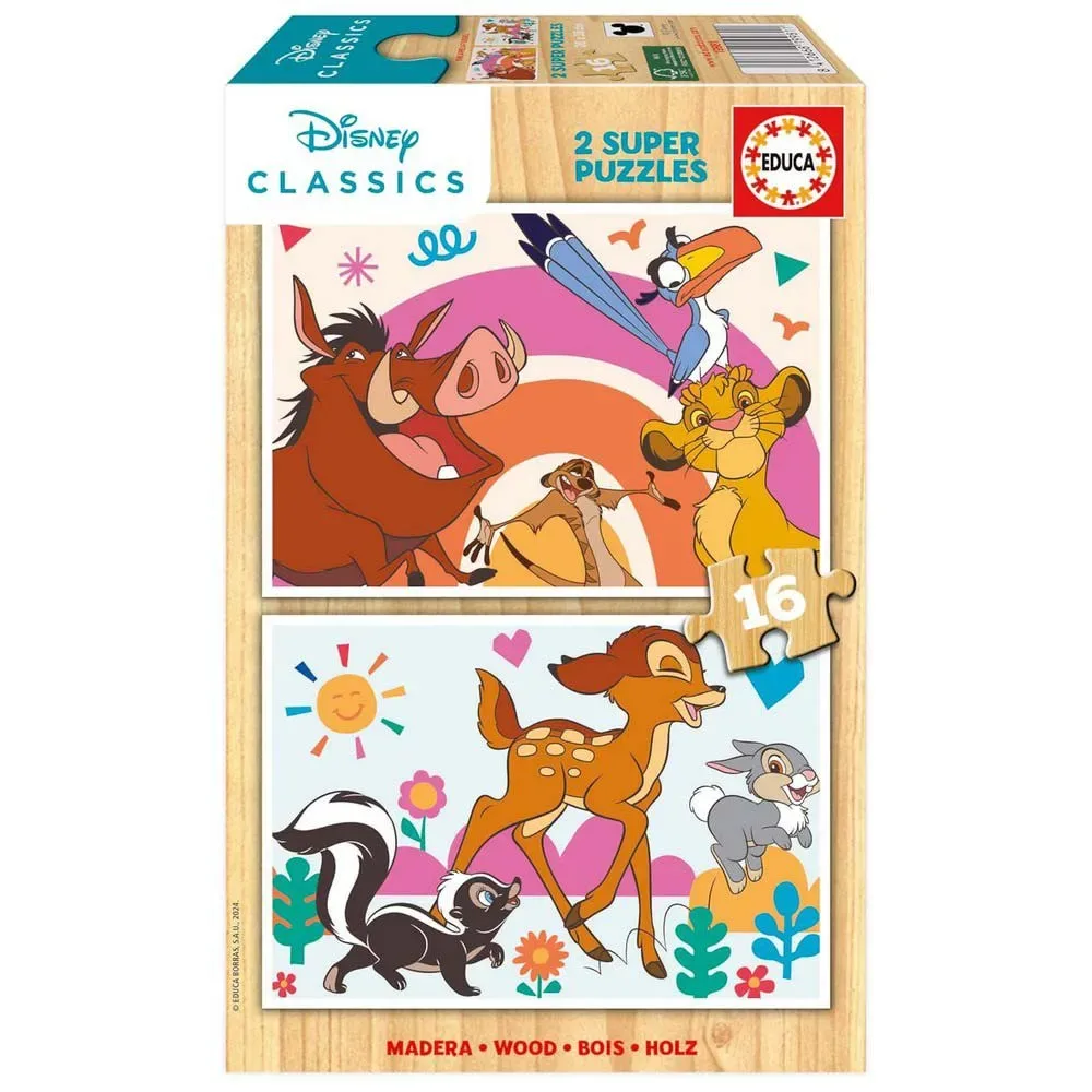 Educa 2x16 Bitars Disney Djur Pussel från Educa – kartong