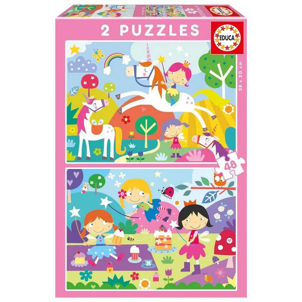 Educa 2x48-bitars Fantasy World-pussel från Educa – kartong