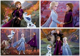 Educa - 4 puzzels - 50-80-100-150 stukjes - Legpuzzel- Disney Frozen van Educa, editie Meerkleurig – doos 2 van 2