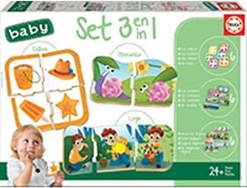 educatief speelgoed baby set 3 in 1 - peuter puzzelspel. van Educa, editie Meerkleurig – doos