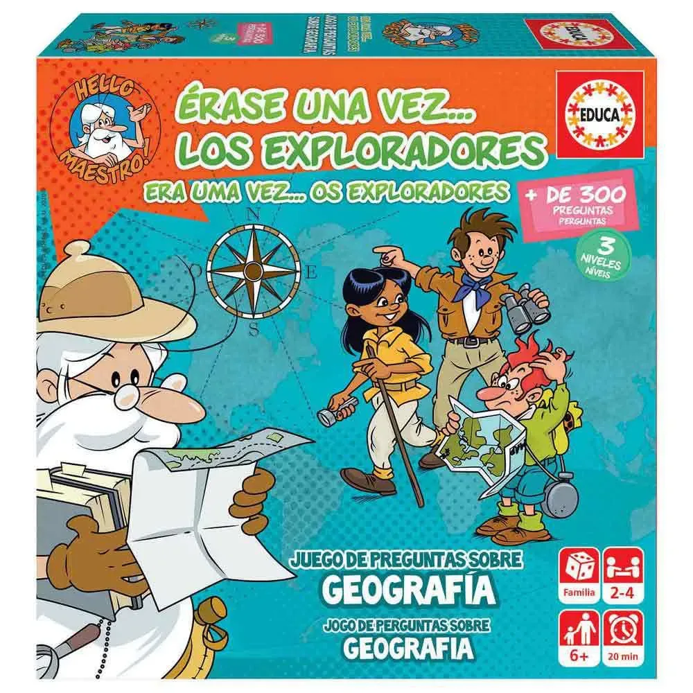 Det Var En Gång Utforskarna (geografi) Interaktivt Brädspel Spansk Version från Educa – kartong