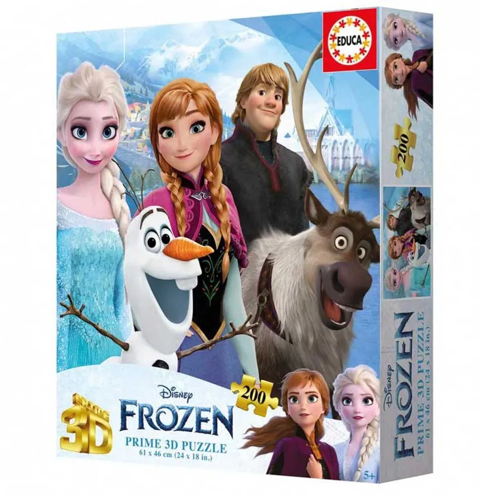 Frozen 3d-lenticulaire Puzzel 200 Stukken från Educa – kartong