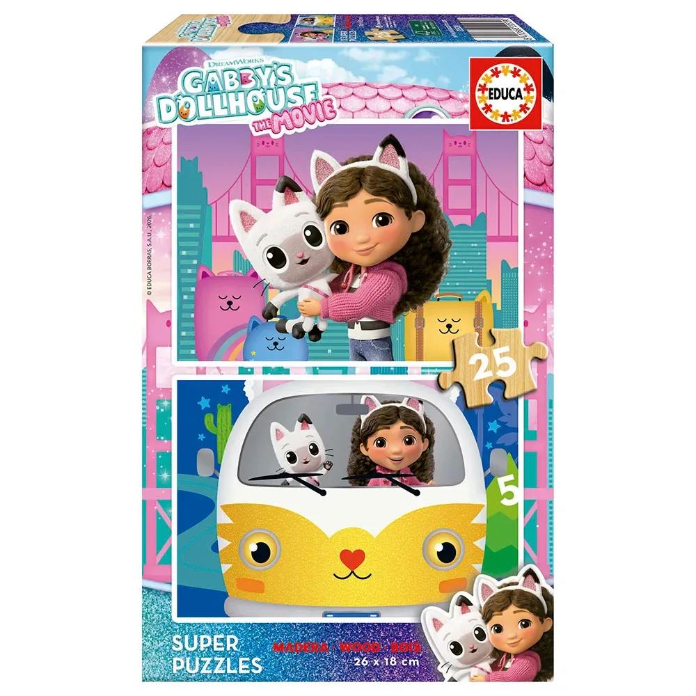 Gabby´s Dollhouse Pussel 2x25 Bitar från Educa – kartong