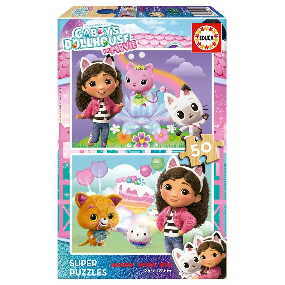 Gabby´s Dollhouse Pussel 2x50 Bitar från Educa – kartong