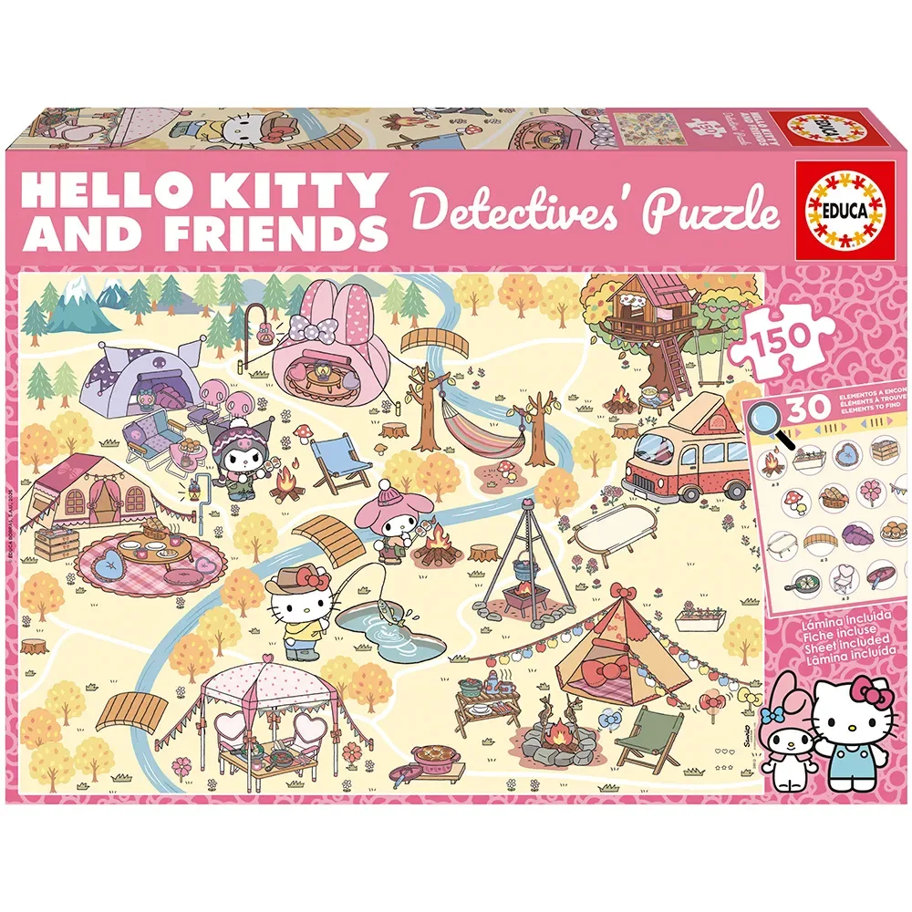 Hello Kitty Friends Detective Pussel 150 Bitar från Educa – kartong