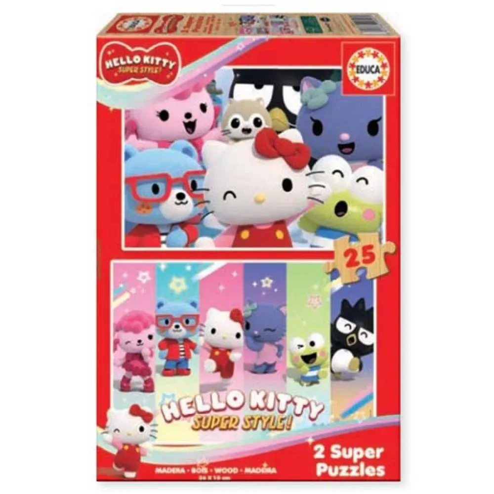 Hej Kitty Super Stil Pussel 2x25 Bitar från Educa – kartong