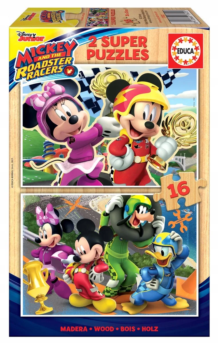 Houten Puzzel 2x16 Stukjes - Muis en Vriendjes från Educa – kartong