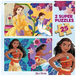 houten puzzel Disney Princess Bella en Vaiana 2x25 stukjes. from Educa, Multicolour edition – box 4 of 5
