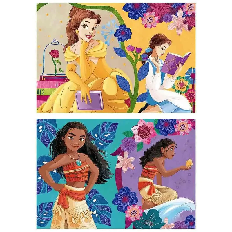 houten puzzel Disney Princess Bella en Vaiana 2x25 stukjes. from Educa, Multicolour edition – box 3 of 5