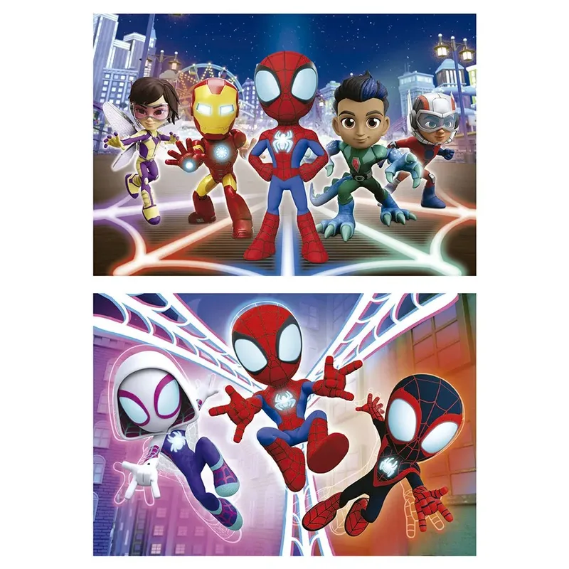 houten puzzel Spidey & zijn geweldige vrienden 2x16 stukjes. fra Educa, Flerfarvet-udgave – æske 2 af 2