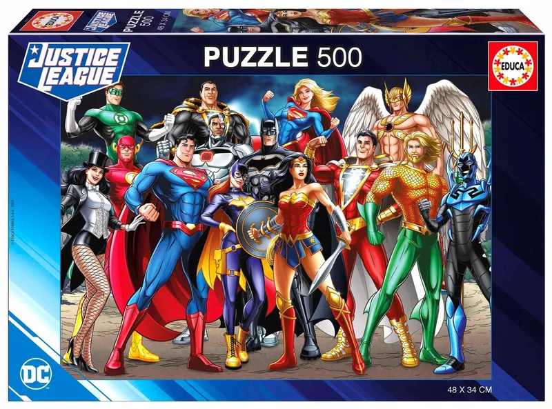 Justice League 500 stukjes puzzel van Educa, editie Meerkleurig – doos