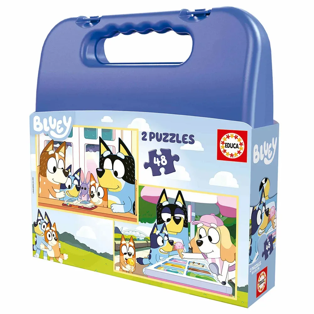 Koffer 2x48 Stuks Bluey Puzzel från Educa – kartong