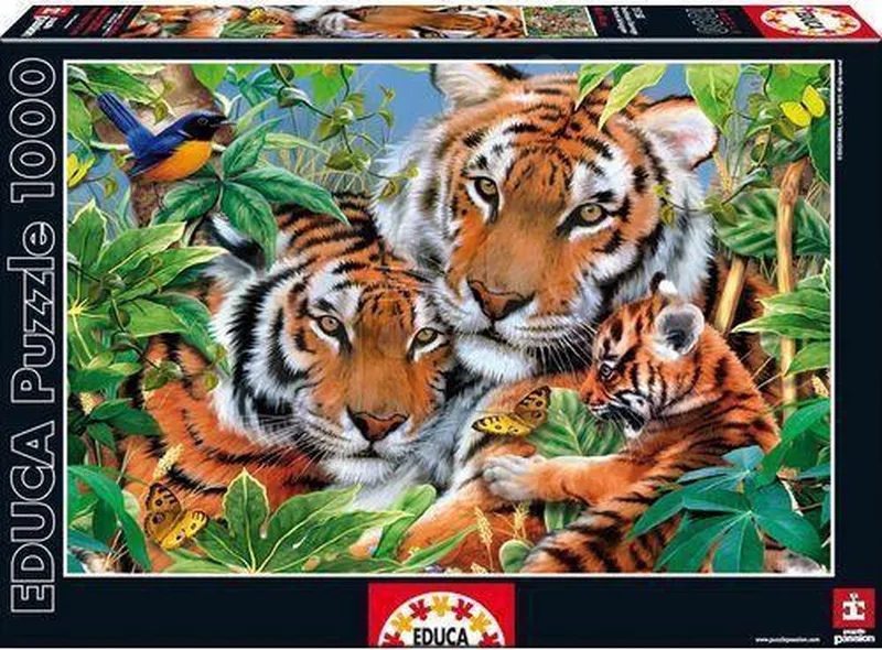 Legpuzzel - 1000 Stukjes - Wild Tenderness from Educa, Blue edition – box