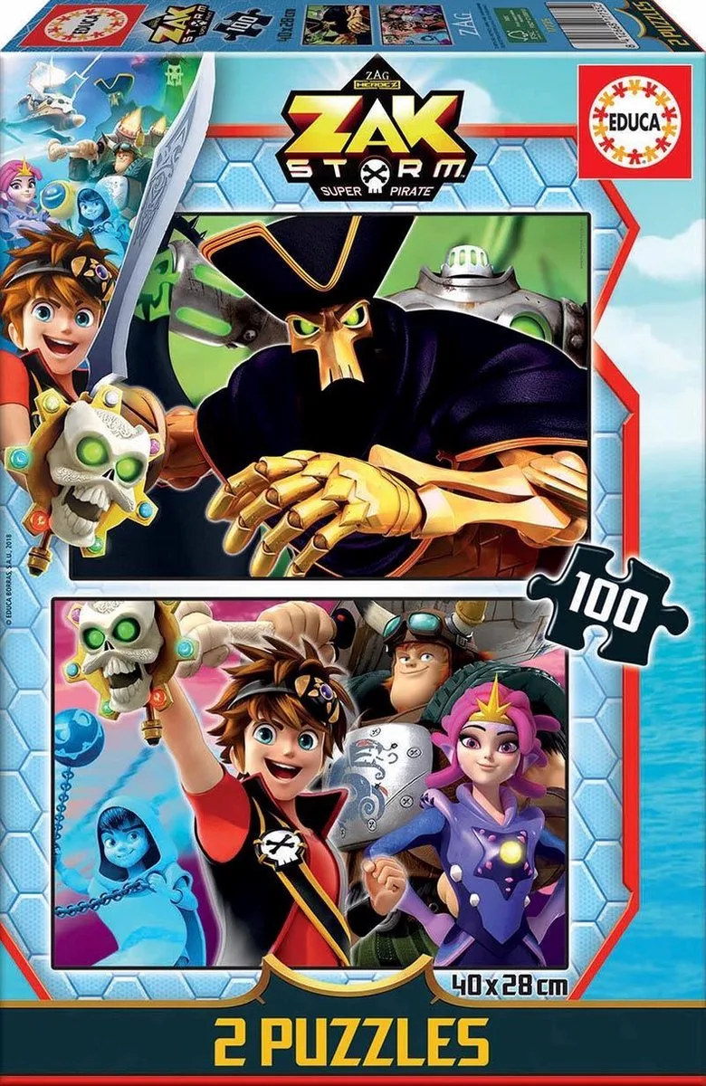 Legpuzzel - 2 x 100 stukjes - Zak Storm van Educa – doos