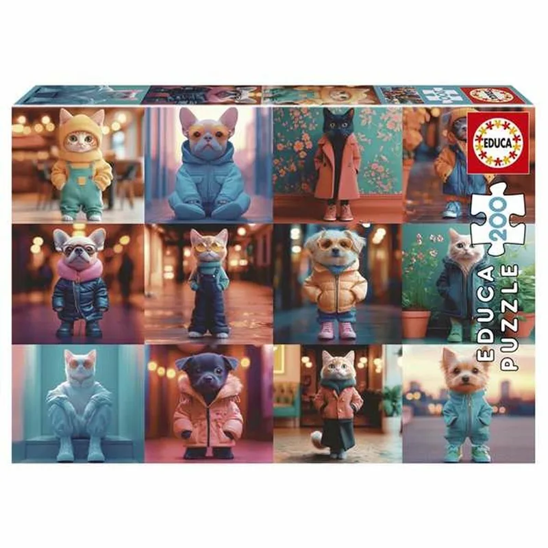 legpuzzel- Fashion Animals 200 stukjes van Educa, editie Meerkleurig – doos