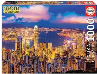 Legpuzzel - Hong Kong Skyline NEON - 1000 stukjes van Educa – doos 1 van 2