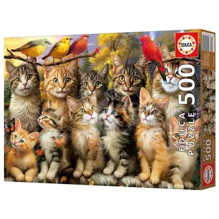 Puzzle Mit Kätzchen Und Vögeln 500 Stücke von Educa, Ausgabe Mehrfarbig – Schachtel 2 von 4