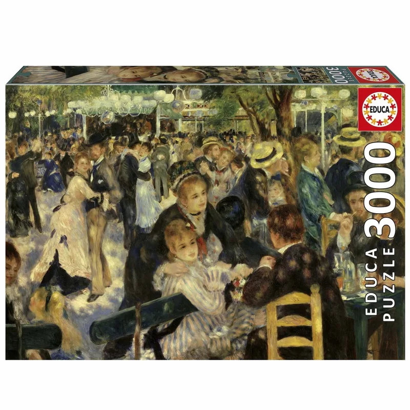 legpuzzel kunst Bal du Moulin de la Galette 3000 stukjes. van Educa, editie Meerkleurig – doos
