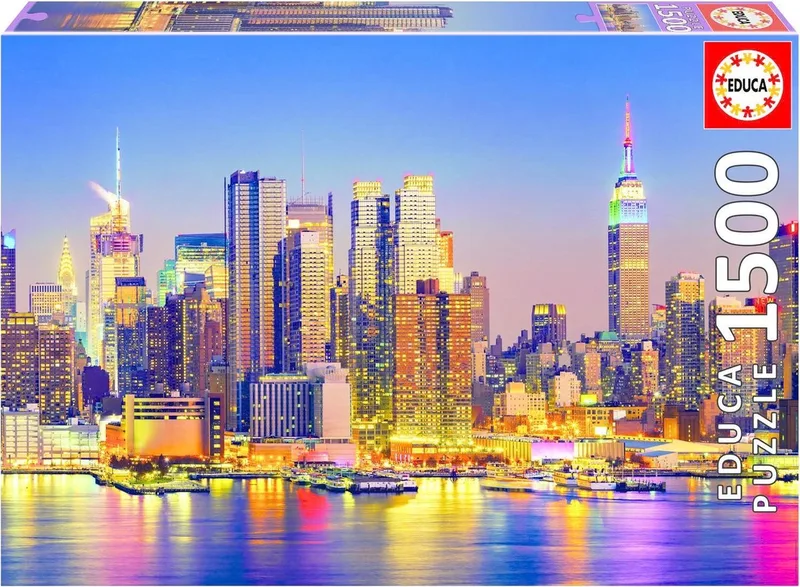 Legpuzzel - Manhattan bij nacht - 1500 stukjes van Educa, editie Meerkleurig – doos