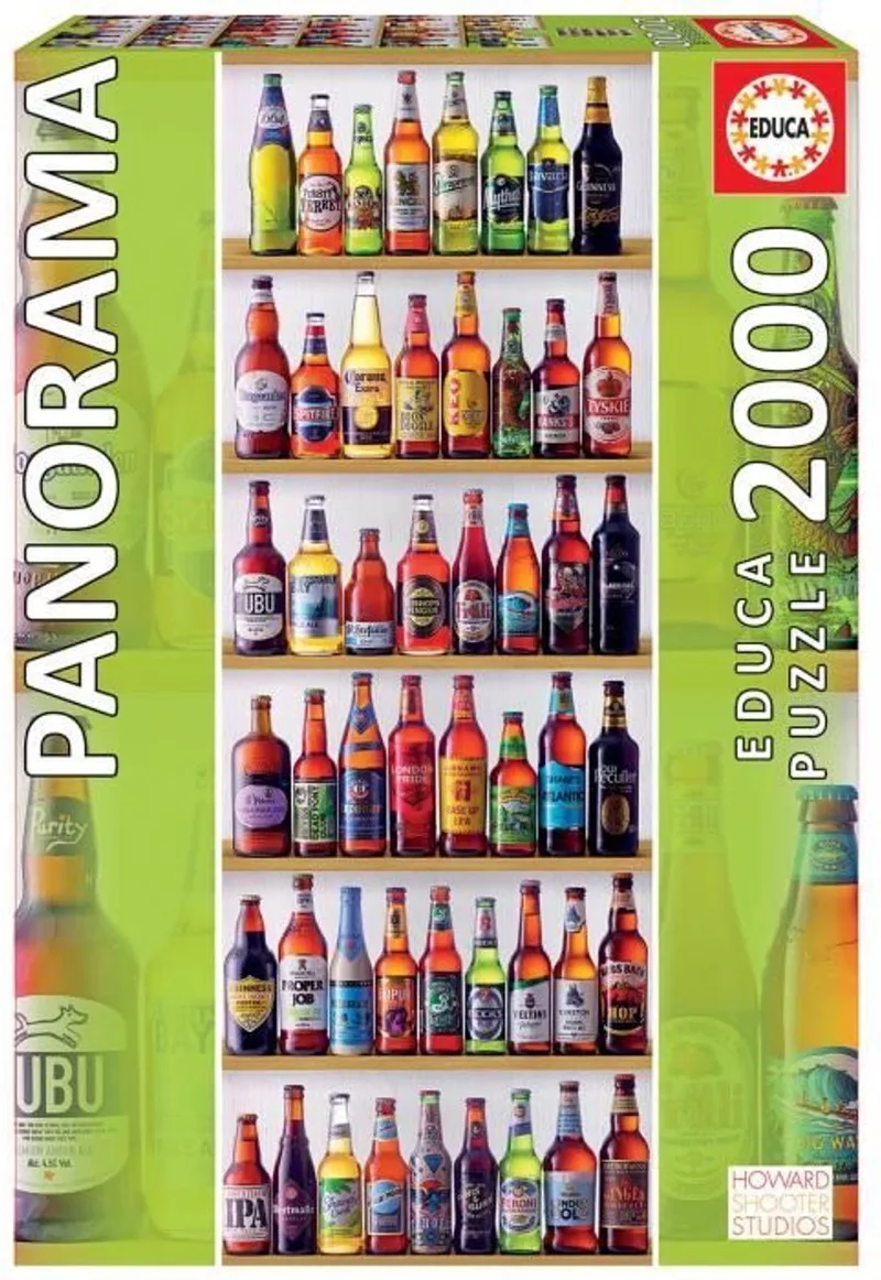 Legpuzzel - Panorama - 2000 stukjes - Bier uit de Hele Wereld from Educa, Multicolour edition – box