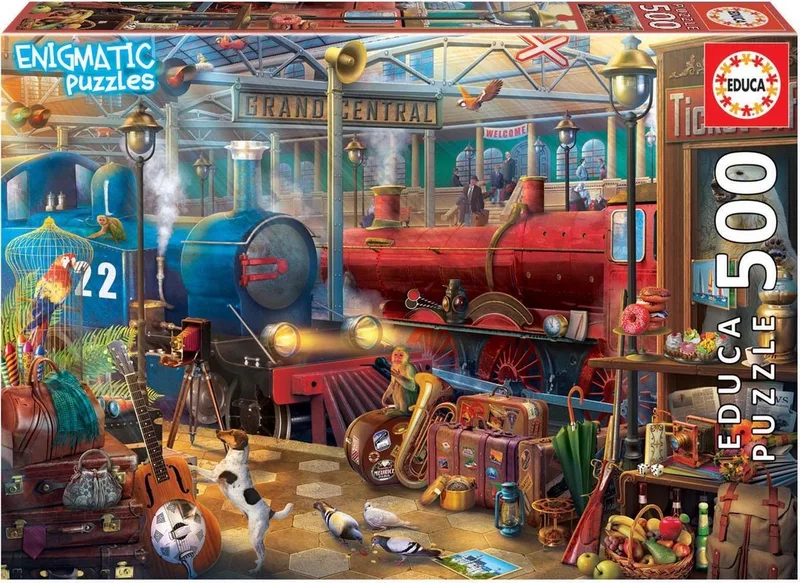 Legpuzzel Treinstation (Enigmatic) - 500 stukjes van Educa, editie Meerkleurig – doos
