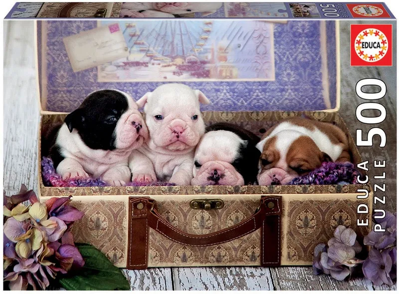 Legpuzzels - Puzzel Educa - 500 stukjes - Puppy's van Educa – doos 1 van 2