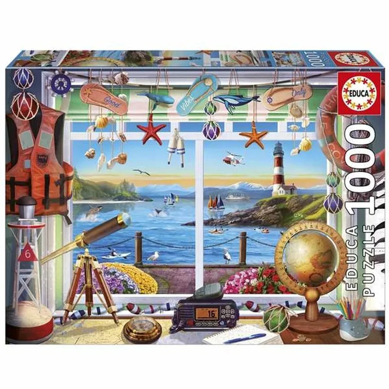 Leven In De Haven - Puzzel - 1000 stukjes - Sinterklaas Cadeautjes de Educa, édition Multicolore – boîte