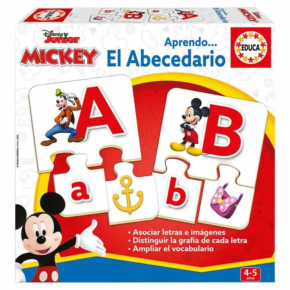 Mickey Mouse En Vrienden Abc Houten Puzzel 81 Stukken från Educa – kartong