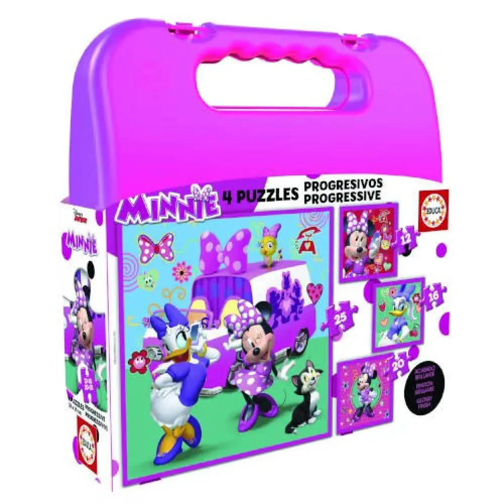 Minnie Happy Helpers Koffer Met Progressieve Puzzels från Educa – kartong