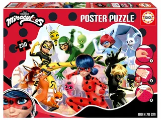 Miraculous Puzzel 250 Stukken: Ladybug & Cat Noir van Educa, editie Meerkleurig – doos 1 van 4