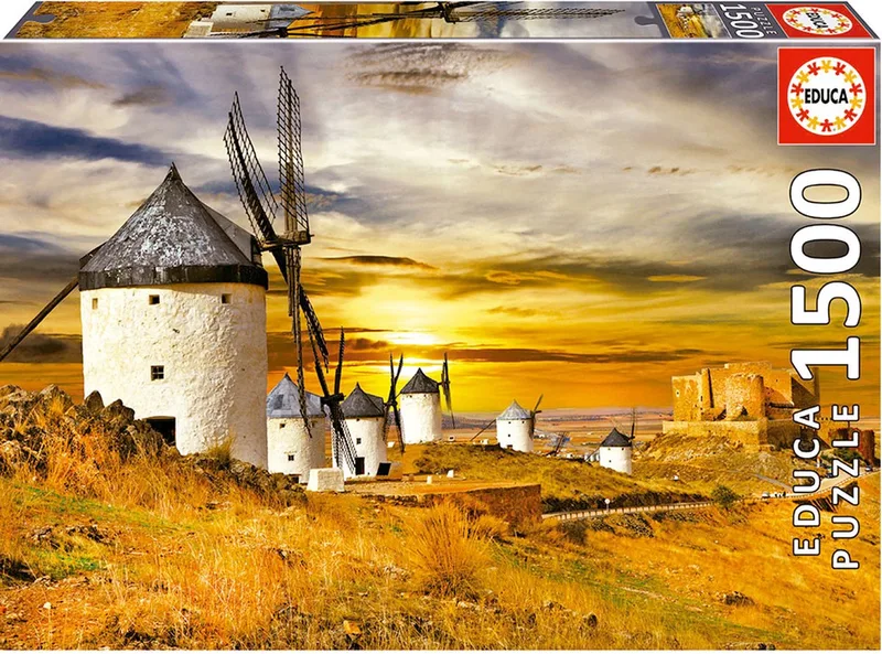 Molinos De Viento Consuegra 1500 stukjes Puzzel van Educa, editie Meerkleurig – doos